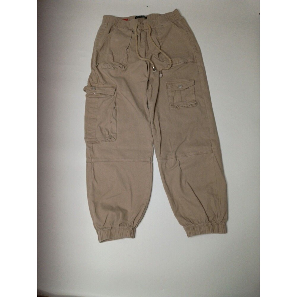 Hot Kiss Khaki Mid-Rise Cargo Jogger Pants